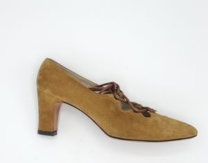VINTAGE EVINS Brown Suede Shoes Size 6A